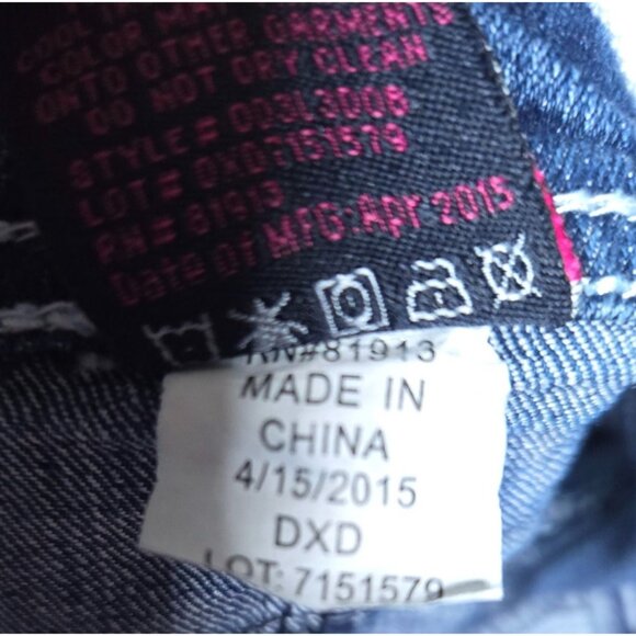 Paper Denim &amp; Cloth Girls' Jeans Size 7 Dark Wash‎ with Rhinestone Pocket - Picture 8 of 16